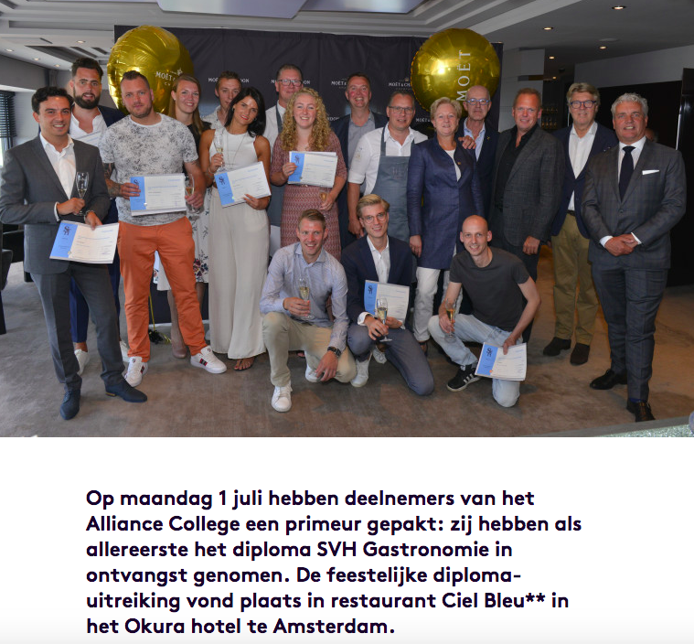 Read more about the article Diploma SVH Gastronomie in ontvangst